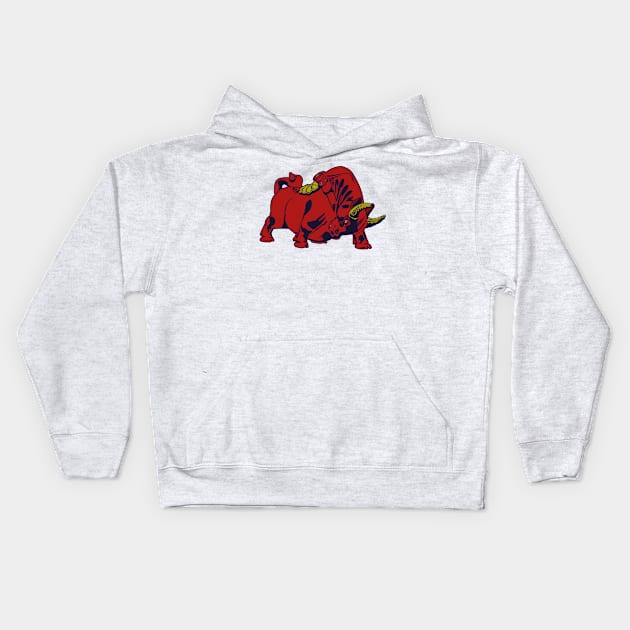 Big red bull Kids Hoodie by SVGdreamcollection